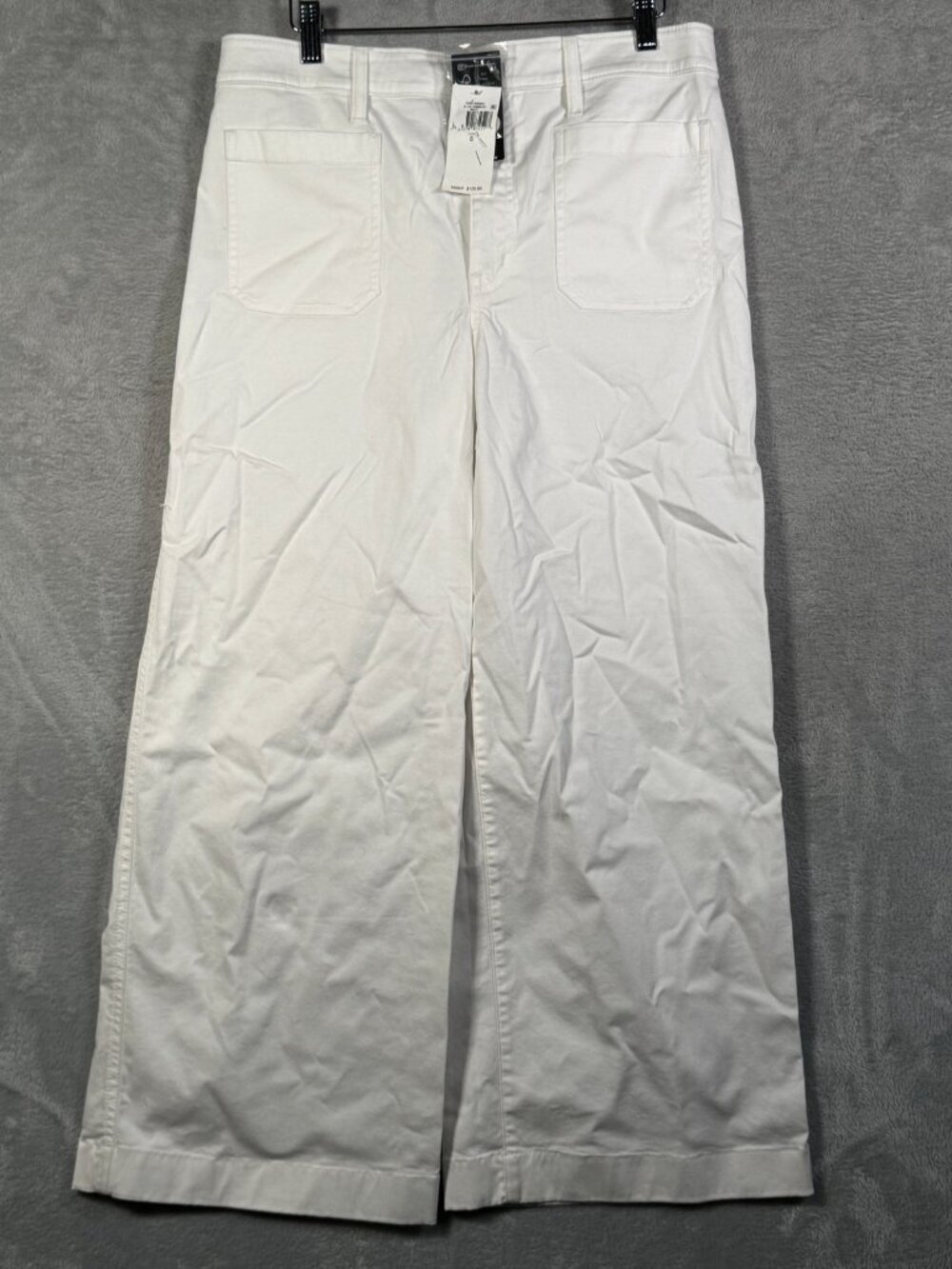 Lauren Ralph Lauren Pants Womens 6 White Wide Leg Cropped Chino Stretch $125